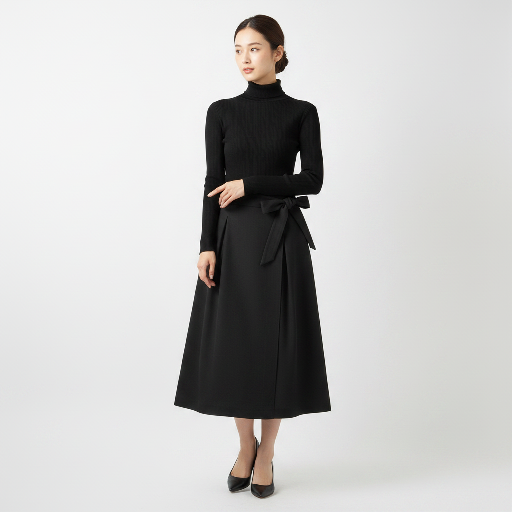 模特上身 - 黑色优雅