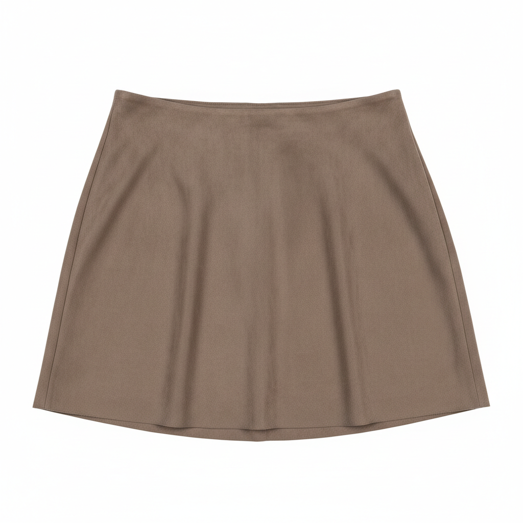 High-Waist A-Line Mini Skirt - Khaki Taupe